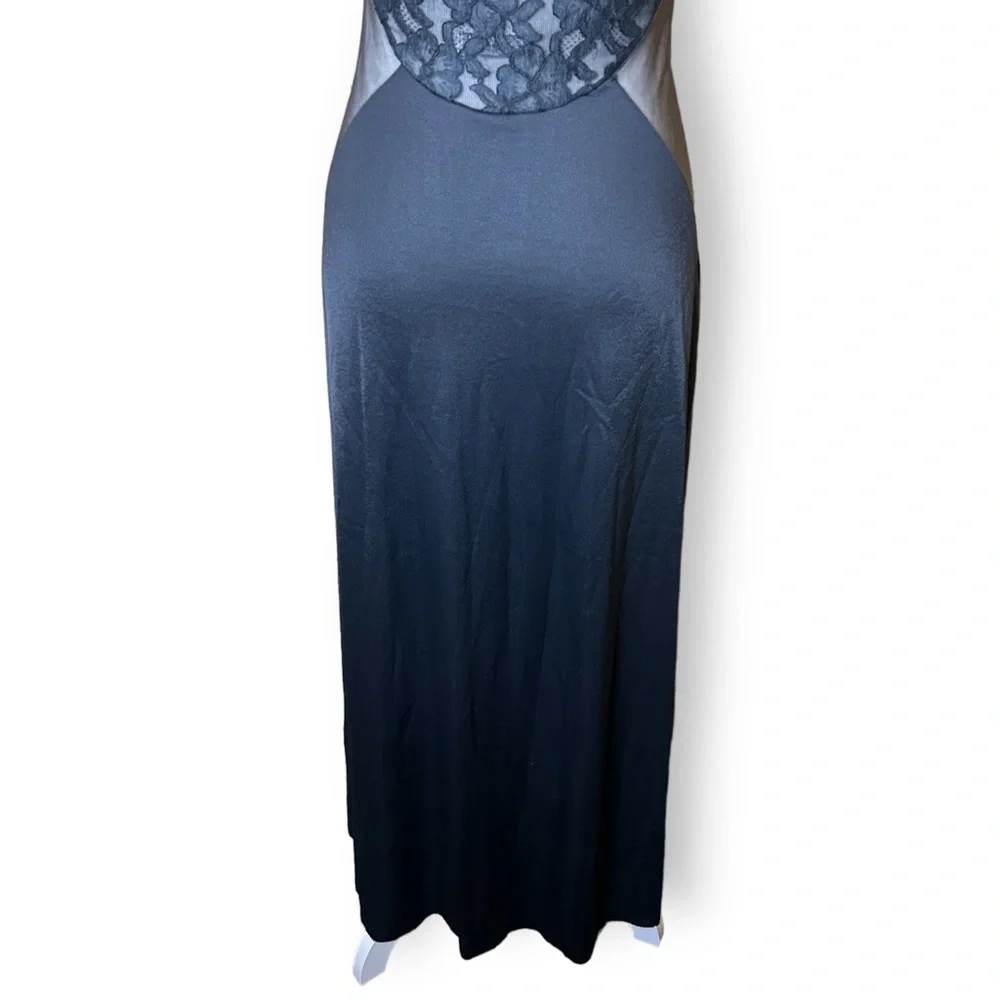 Vintage Black Blanche by Ralph Montenero Lace Mesh Maxi Long Slip Dress Size XS - Picture 10 of 12